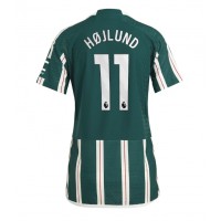 Camisa de Futebol Manchester United Rasmus Hojlund #11 Equipamento Secundário Mulheres 2023-24 Manga Curta
